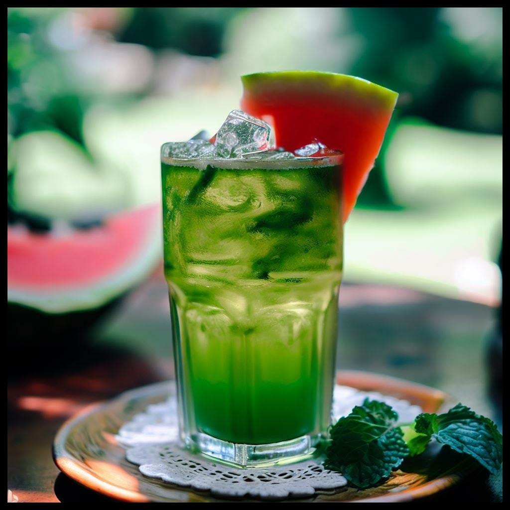 zelený čaj sypaný ľadový drink - recept