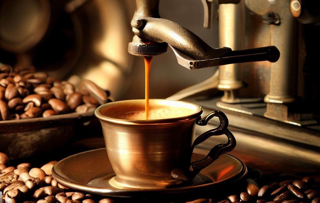 espresso - prvý pákový kávovar Taliansko